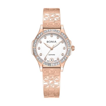 Bonia Elegance BNB10908-2517S White Dial Stainless Steel Women Watch 